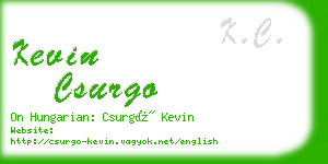 kevin csurgo business card